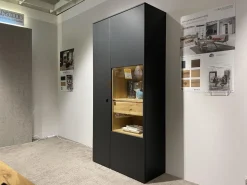 Venjakob Vitrinen & Highboards|Vitrine Lumea 7268 3893 R Lack Anthrazit Matt Absetzung Eiche Gehackt Gebürstet Mit Beleuchtung