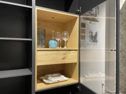 Venjakob Vitrinen & Highboards|Vitrine Lumea 7268 3893 R Lack Anthrazit Matt Absetzung Eiche Gehackt Gebürstet Mit Beleuchtung