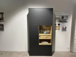 Venjakob Vitrinen & Highboards|Vitrine Lumea 7268 3893 R Lack Anthrazit Matt Absetzung Eiche Gehackt Gebürstet Mit Beleuchtung