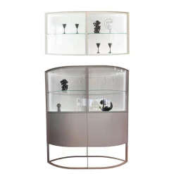 Hülsta Vitrinen & Highboards|Vitrine Navis Pure Weiß Lack mit Hängeelement