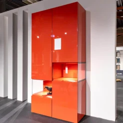 Hülsta Vitrinen & Highboards|Vitrine Neo Lack NCS Hochglanz Rot Inklusive Beleuchtung