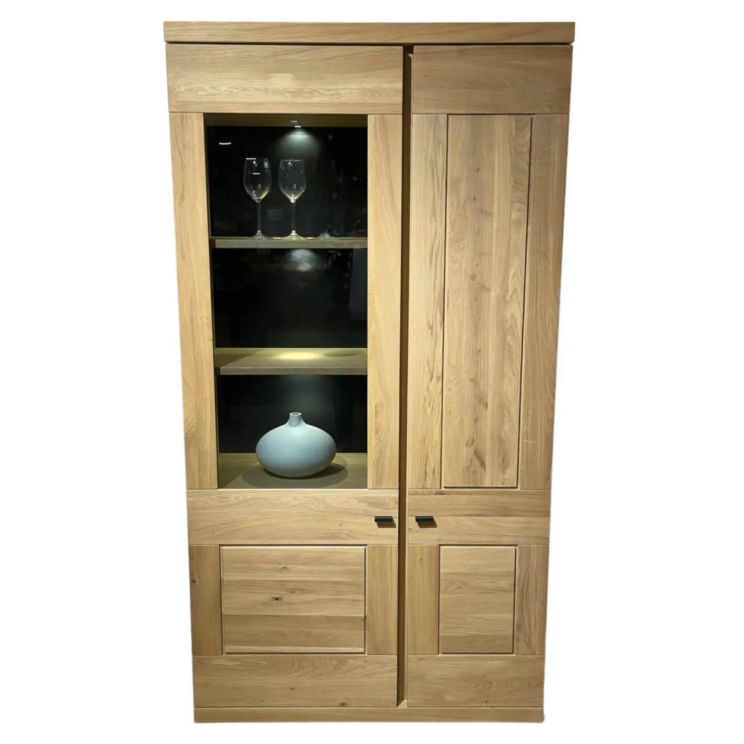 Venjakob Vitrinen & Highboards|Vitrine Next Level 3000 Wildeiche Hell Soft Gebürstet Geölt Mit LED Beleuchtung