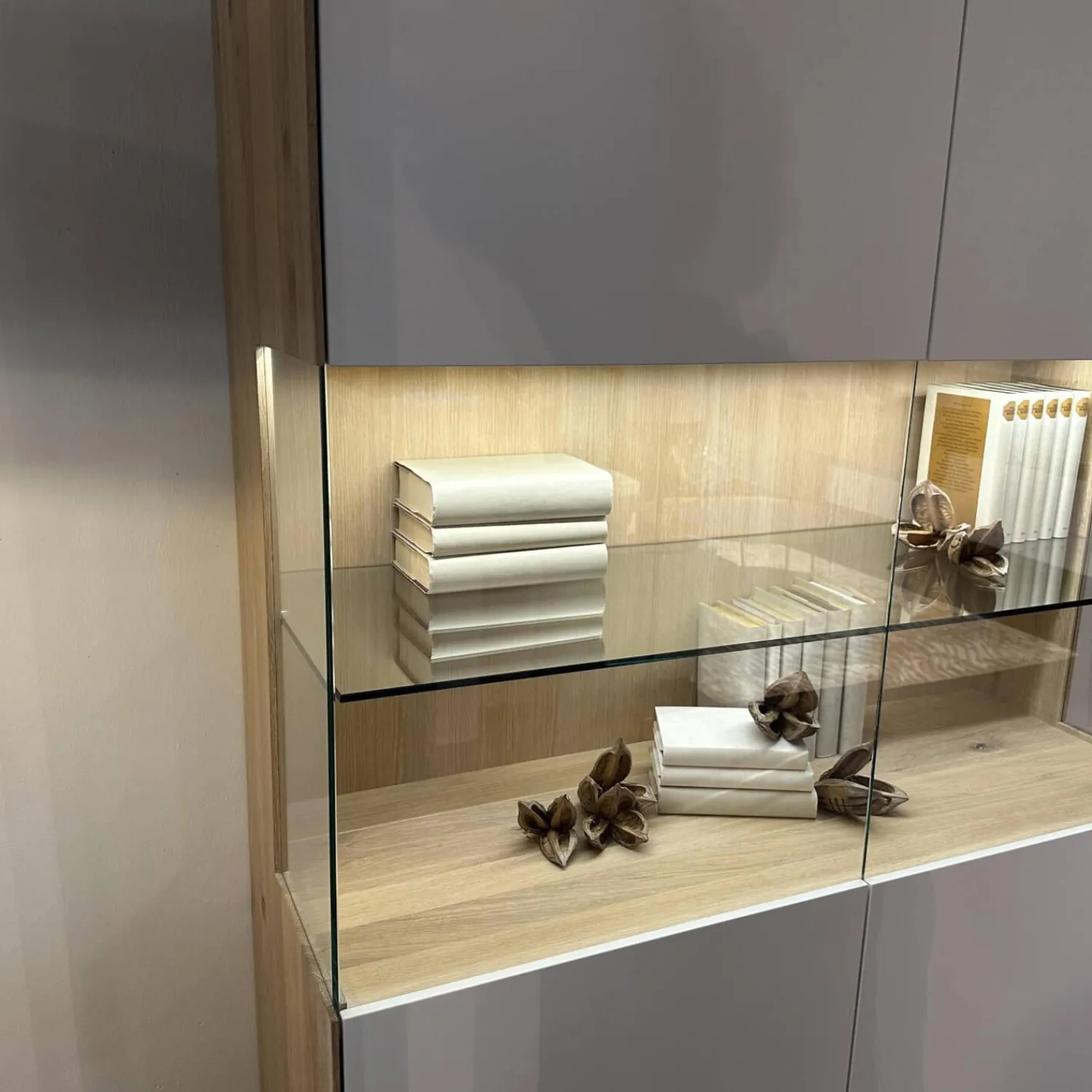 Pönnighaus Vitrinen & Highboards|Vitrine PÖ KT292 Massivholz 2 Türig Weiß Inkl Glaselementen