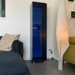 Dreieck Vitrinen & Highboards|Vitrine Solus Black Light Optiwhite Dark Grey mit Farbwechsel Beleuchtung