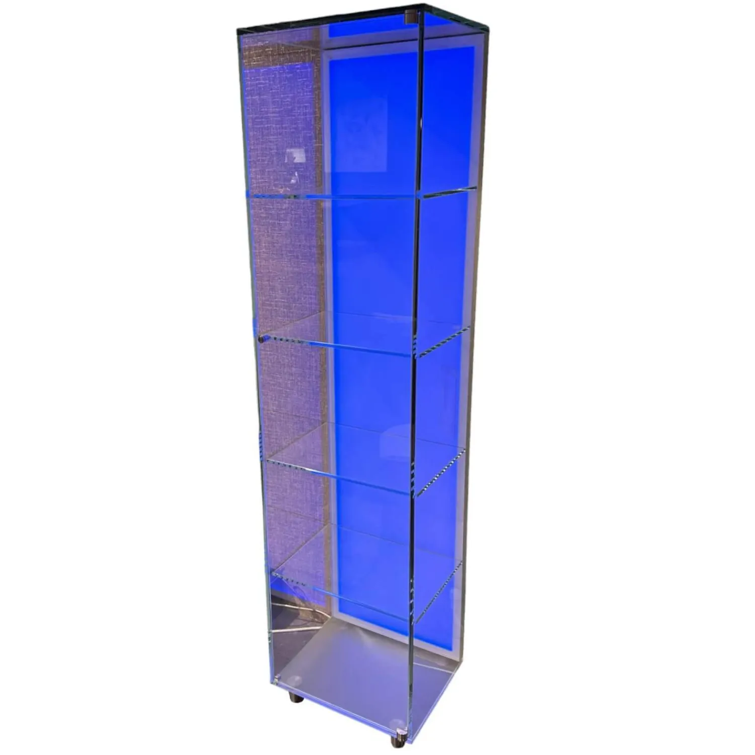Dreieck Vitrinen & Highboards|Vitrine Solus In Optiwhite Klar Verschweißt Türknopf Und Stellfüße Aus Edelstahl Mit Beleuchtung