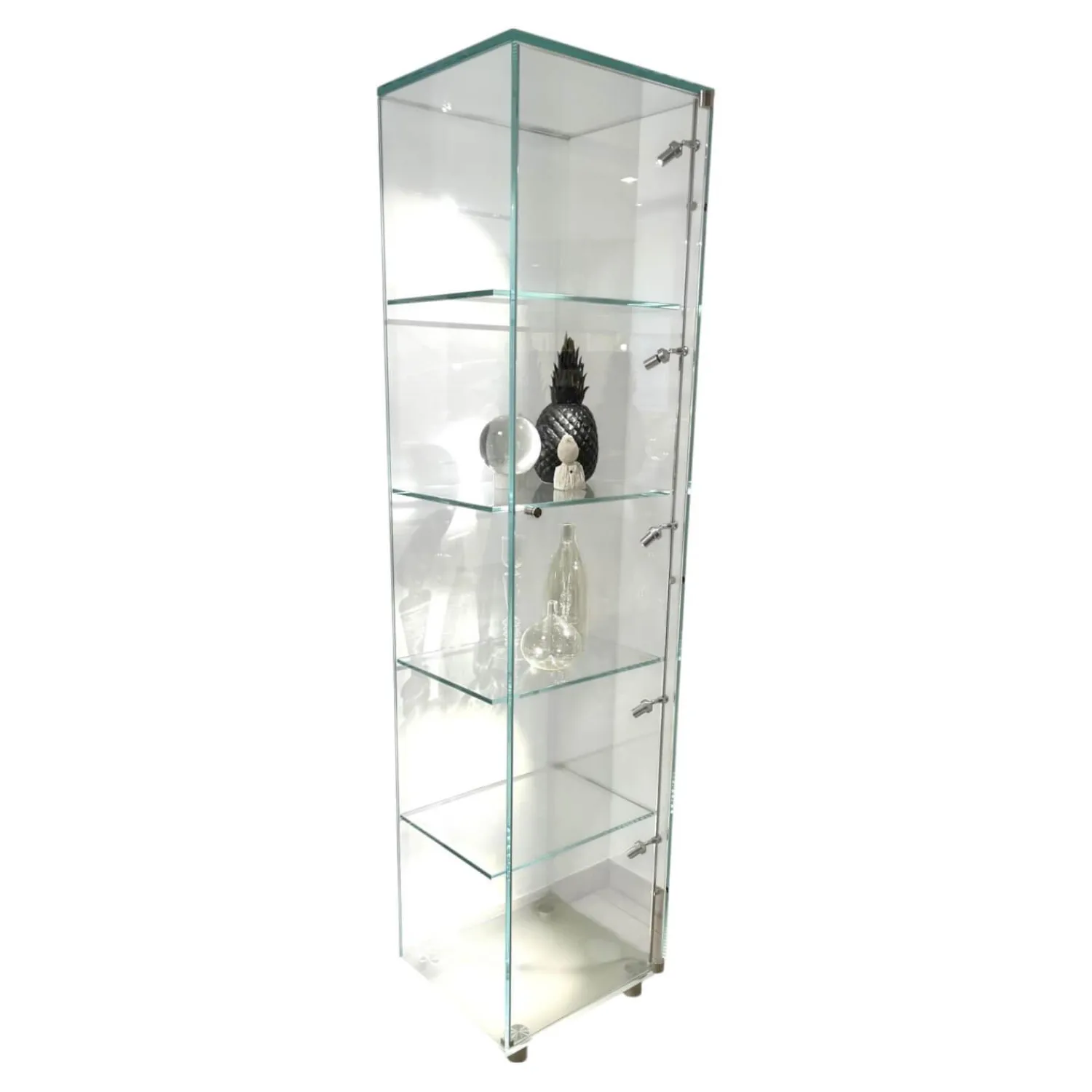 Dreieck Vitrinen & Highboards|Vitrine Solus Optiwhite Glas mit 5 fokussierbaren LED-Spots