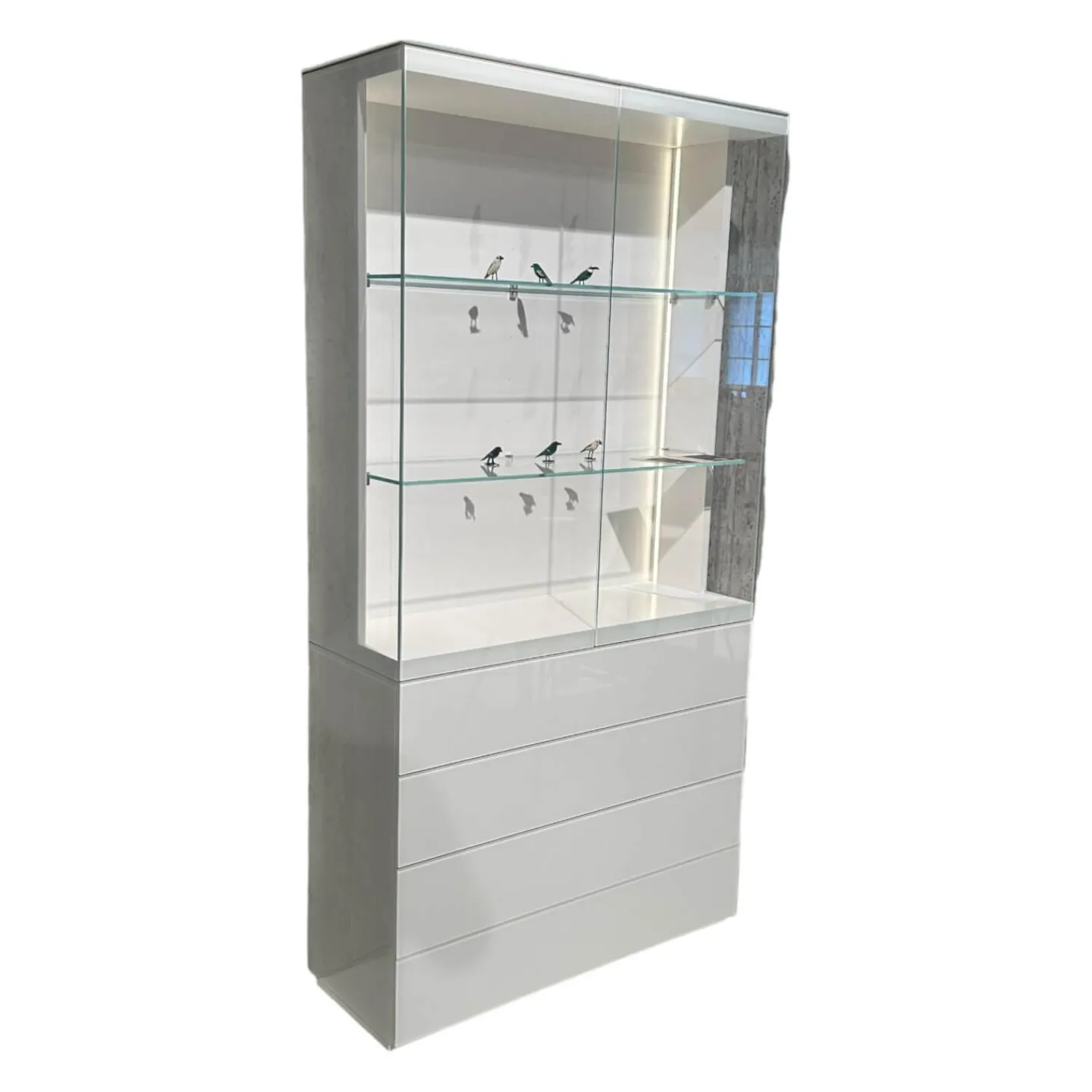 Kettnaker Vitrinen & Highboards|Vitrine Soma Innen Lack Weiß Türen Glas Klar Außen Glas Weiß Glänzend