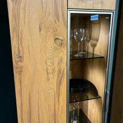 Voglauer Vitrinen & Highboards|Vitrine V-Alpin AV64G Korpus Eiche Altholz Front Glas Glänzend Eintürig