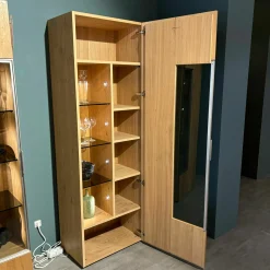 Voglauer Vitrinen & Highboards|Vitrine V-Alpin AV64G Korpus Eiche Altholz Front Glas Glänzend Eintürig
