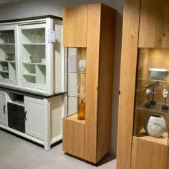 Wimmer Vitrinen & Highboards|Vitrine Waltrop Asteiche Bianco mit LED-Beleuchtung