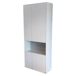 WK Wohnen Vitrinen & Highboards|Vitrine WK 419 Intono Glattlack 420 Verkehrsweiß Inklusive LED-Band Trafo Und Funkfernbedienung