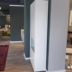WK Wohnen Vitrinen & Highboards|Vitrine WK 419 Intono Glattlack 420 Verkehrsweiß Inklusive LED-Band Trafo Und Funkfernbedienung