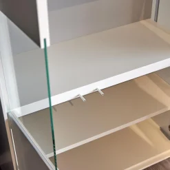 WK Wohnen Vitrinen & Highboards|Vitrine WK 419 Intono Glattlack 420 Verkehrsweiß Inklusive LED-Band Trafo Und Funkfernbedienung