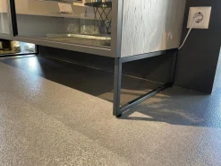 WK Wohnen Vitrinen & Highboards|Vitrine WK 420 Viva Holz Furniert Grau Mit Glastüren Gestell Dunkelgrau