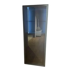 WK Wohnen Vitrinen & Highboards|Vitrine WK 418 Zola Glattlack Blaugrün 433 Glas Grau 091 Inklusive LED Beleuchtung Mit Fernbedienungen