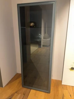 WK Wohnen Vitrinen & Highboards|Vitrine WK 418 Zola Glattlack Blaugrün 433 Glas Grau 091 Inklusive LED Beleuchtung Mit Fernbedienungen
