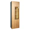 Schöner Wohnen-Kollektion Vitrinen & Highboards|Vitrine Yoris Rechts Front Kerneiche Umato Gebürstet Korpus Eiche Anthrazit Mit Beleuchtung