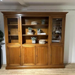 Zanchettin Vitrinen & Highboards|Vitrinie Kings College Vollholz Nussbaum Z 48 Kornfarbig Gewischt Beschläge Florence Bronziert