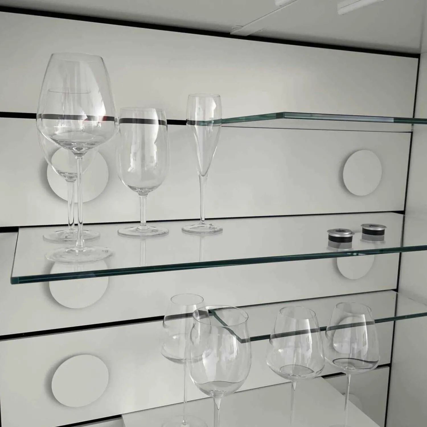 Interlübke Wohnwände & Tv-Lowboards|Wandabwicklung Modell Studimo Lack Schneeweiß M03 Beleuchtet mit Bar