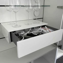 Interlübke Wohnwände & Tv-Lowboards|Wandabwicklung Modell Studimo Lack Schneeweiß M03 Beleuchtet mit Bar