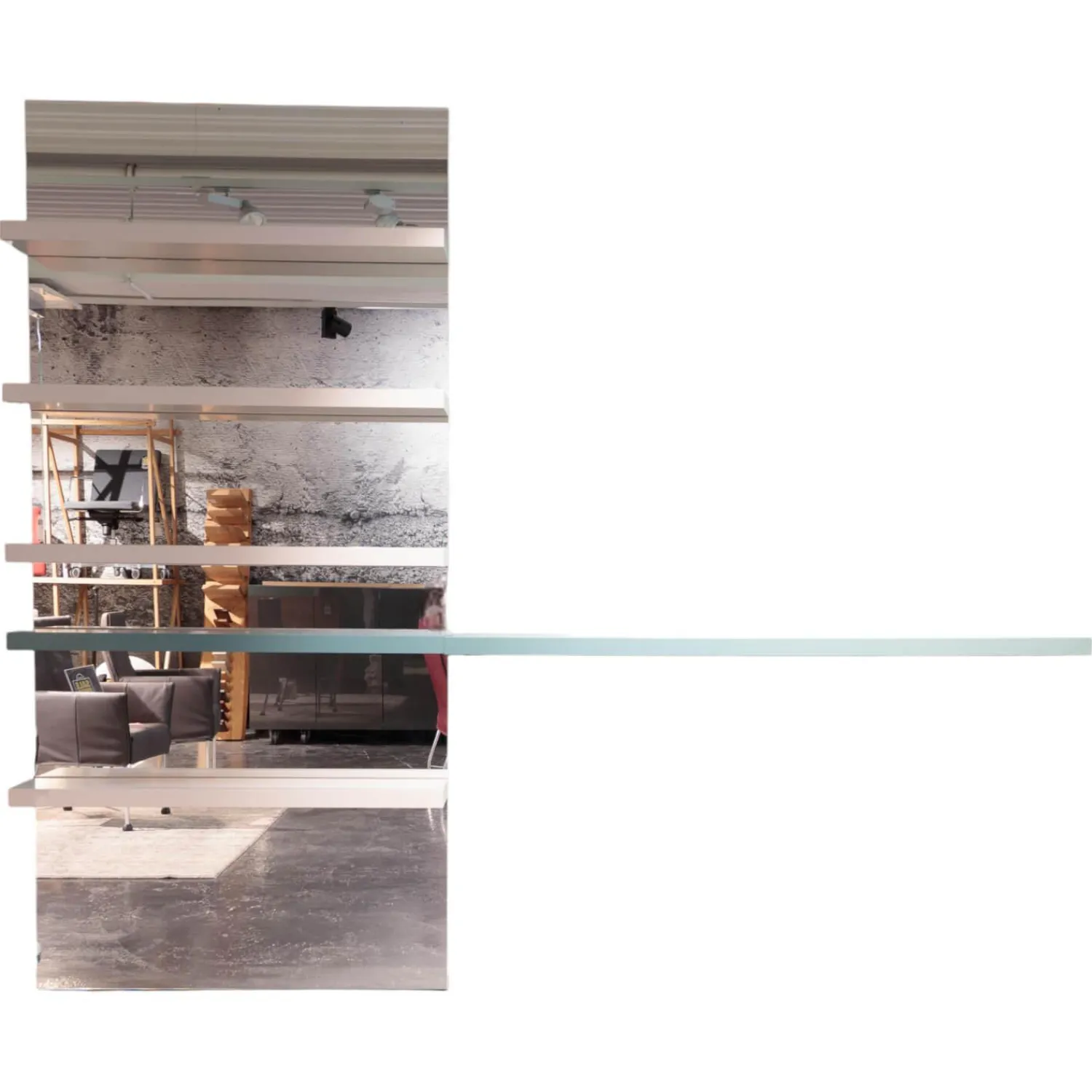 Presotto Regale|Wandborde Mit Spiegelpaneele Lack Matt Beige Seta Und Verde Blau Mit Beleuchtung