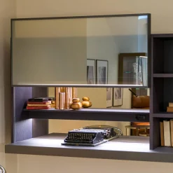 Molteni & C Wohnwände & Tv-Lowboards|Wandelement 505 Eiche Grau Lack Anthrazit Ecoskin Grau