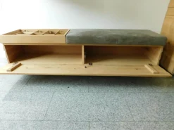 Voglauer Garderoben|Wandgarderobe V Organo Wildeiche Rustiko Akzent Schwarz Mit Vorsatzspiegel Und Beleuchtung