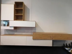 Pönnighaus Wohnwände & Tv-Lowboards|Wandhängeschrank Wildeiche Weiß Geölt mit LED-Lichtband