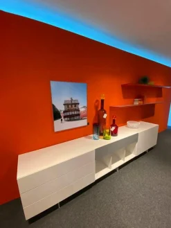 Kettnaker Wohnwände & Tv-Lowboards|Wandkombination Alea Solo Lack Weiß Matt Und Blutorange