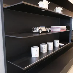 Rimadesio Wohnwände & Tv-Lowboards|Wandkomposition Abacus Living Nero Opaco 102 Mit Beleuchtung