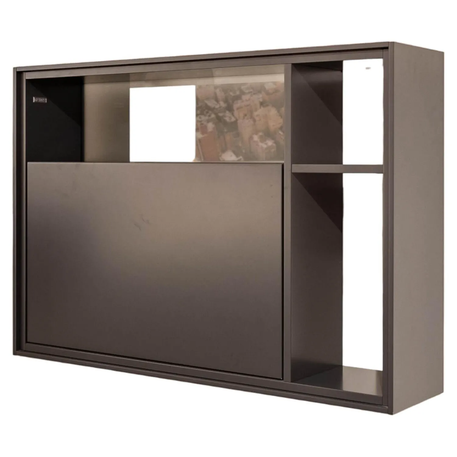 Interlübke Regale|Wandregal Bookless Lack Anthrazit M21 Glasrückwand Mit Beleuchtung