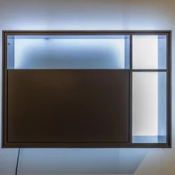 Interlübke Regale|Wandregal Bookless Lack Anthrazit M21 Glasrückwand Mit Beleuchtung