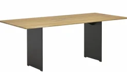 Natura Esstische|Wangentisch Tucson Platte Wildeiche Soft Gebürstet Gestell Metall Carbonfarbig Schwarz