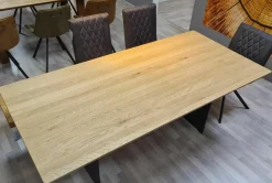 Natura Esstische|Wangentisch Tucson Platte Wildeiche Soft Gebürstet Gestell Metall Carbonfarbig Schwarz