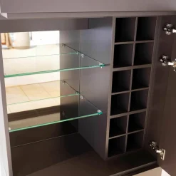 Sudbrock Vitrinen & Highboards|Wohnelement Contur-Unit Glattlack Mocca Mit Beleuchtung