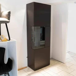 Sudbrock Vitrinen & Highboards|Wohnelement Contur-Unit Glattlack Mocca Mit Beleuchtung
