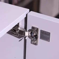 Global Wohnwände & Tv-Lowboards|Wohnkombination 4450 Vorschlag 8185 Lack Platingrau Griffe Titangrau Regalböden Eiche Schwarz Echtholzfurniert