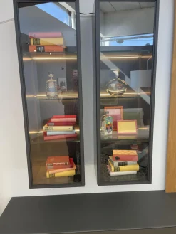 Sudbrock Wohnwände & Tv-Lowboards|Wohnkombination Cubo Lack Quarz Schwarz Paneel Eiche Astig Wandschrank Aluminium Glastür Schwarz Mit Beleuchtung