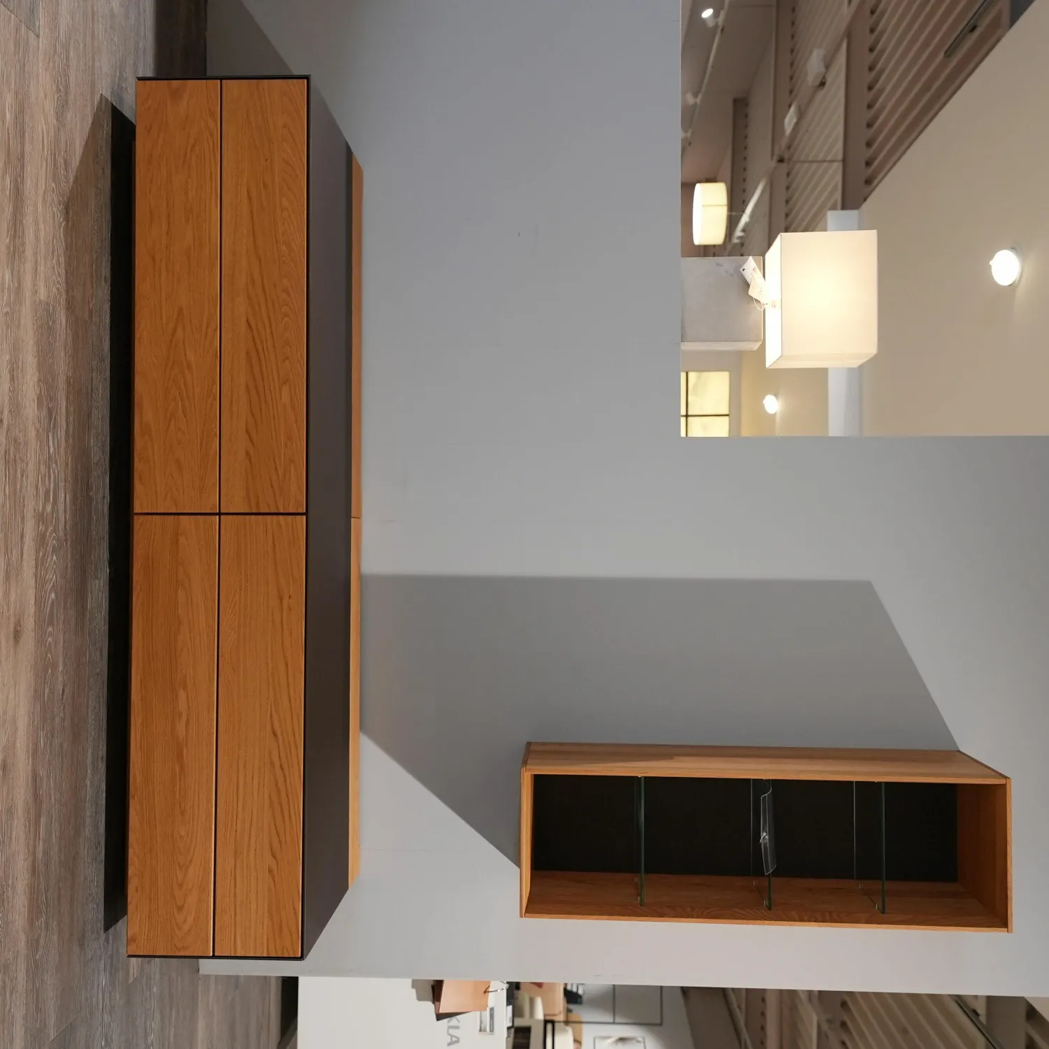 Team 7 Wohnwände & Tv-Lowboards|Wohnkombination Cubus Pure Eiche Naturöl Deckblatt Glas