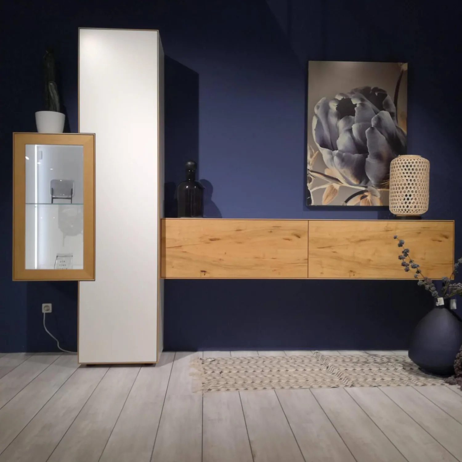 Schöner Wohnen-Kollektion Wohnwände & Tv-Lowboards|Wohnkombination Dimaro Lack Weiß Asteiche