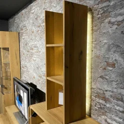 Decker Wohnwände & Tv-Lowboards|Wohnkombination Inavac Asteiche Bianco Mit Beleuchtung