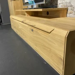 Decker Wohnwände & Tv-Lowboards|Wohnkombination Inavac Asteiche Bianco Mit Beleuchtung