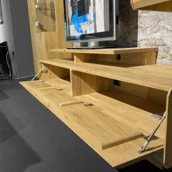 Decker Wohnwände & Tv-Lowboards|Wohnkombination Inavac Asteiche Bianco Mit Beleuchtung