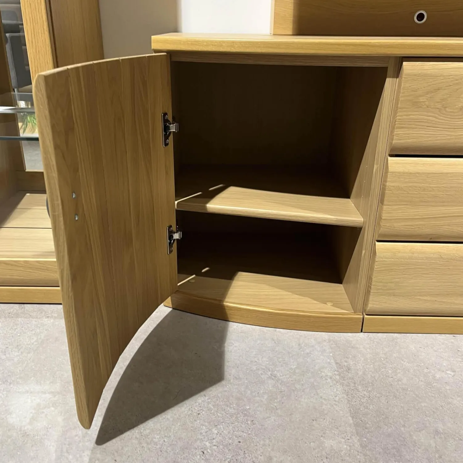 Rietberger Möbelwerke Wohnwände & Tv-Lowboards|Wohnkombination Kiana VS 66540 Eiche Massiv Sand 2206 Mit Beleuchtung