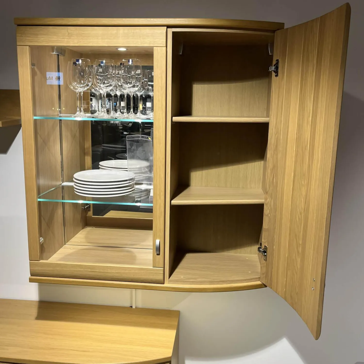 Rietberger Möbelwerke Wohnwände & Tv-Lowboards|Wohnkombination Kiana VS 66540 Eiche Massiv Sand 2206 Mit Beleuchtung