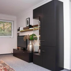 Rietberger Möbelwerke Wohnwände & Tv-Lowboards|Wohnkombination Lavita Lack Graphit Nussbaum