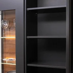 Rietberger Möbelwerke Wohnwände & Tv-Lowboards|Wohnkombination Lavita Lack Graphit Nussbaum