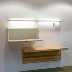 Musterring Wohnwände & Tv-Lowboards|Wohnkombination MR Kira-System Lack Weiß mit Schreibplatte Kernesche