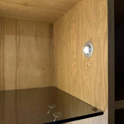 Voglauer Wohnwände & Tv-Lowboards|Wohnkombination Vmontanara Wildeiche Geölt Akzent Glas Optiwhite Weiß Mit Beleuchtung