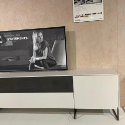 WK Wohnen Wohnwände & Tv-Lowboards|Wohnkombination WK 419 Intono Lack Steingrau Lack Quarz